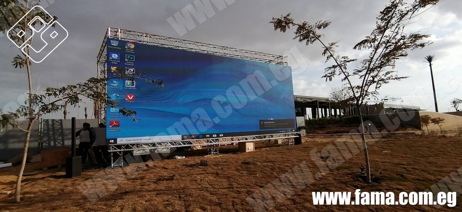 Giant street advertising screens
